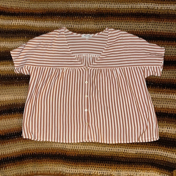 Madewell Rhyme Button-Front Top in Stripe Play. Size small. Like new. TTS. - Picture 2 of 8